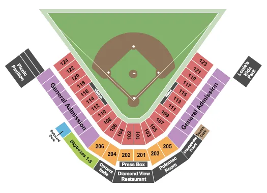  BASEBALL Seating Map Seating Chart