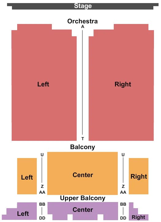 PRINCESS THEATRE DECATUR END STAGE Seating Map Seating Chart