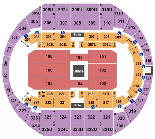  CENTER STAGE 1 Seating Map Seating Chart