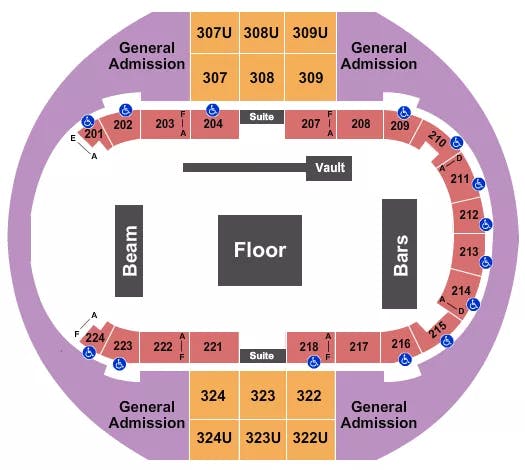  GYMNASTICS Seating Map Seating Chart