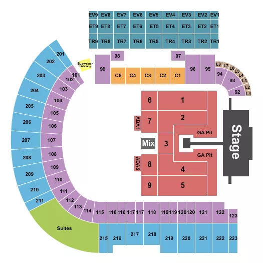  GREEN DAY Seating Map Seating Chart