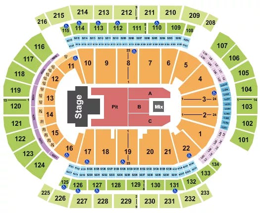  AVENGED SEVENFOLD Seating Map Seating Chart