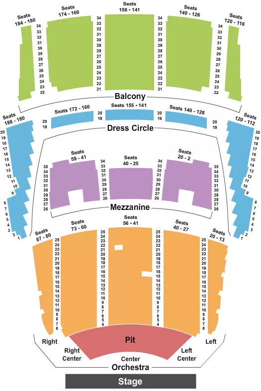 QUEEN ELIZABETH THEATRE VANCOUVER ENDSTAGE GA PIT Seating Map Seating Chart