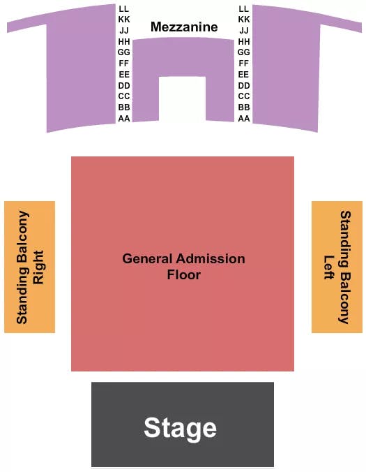 QUEEN ELIZABETH THEATRE TORONTO END STAGE GA FLOOR 3 Seating Map Seating Chart