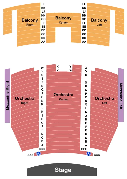 QUEEN ELIZABETH THEATRE TORONTO END STAGE 2 Seating Map Seating Chart