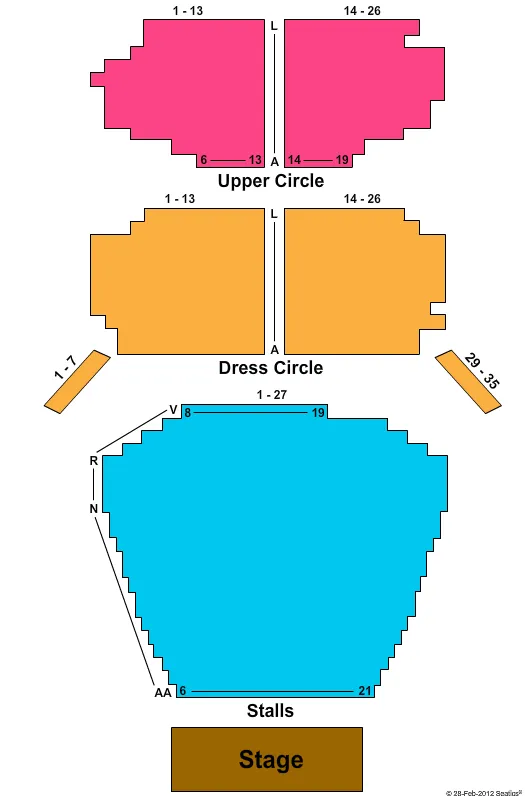 QUEENS THEATRE BARNSTAPLE END STAGE Seating Map Seating Chart