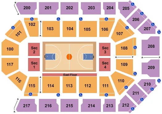  BASKETBALL GLOBETROTTERS Seating Map Seating Chart