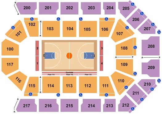  HARLEM GLOBETROTTERS 2 Seating Map Seating Chart