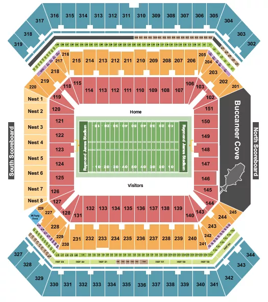  FOOTBALL ROWS NO VFS Seating Map Seating Chart