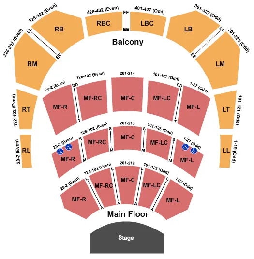  END STAGE Seating Map Seating Chart