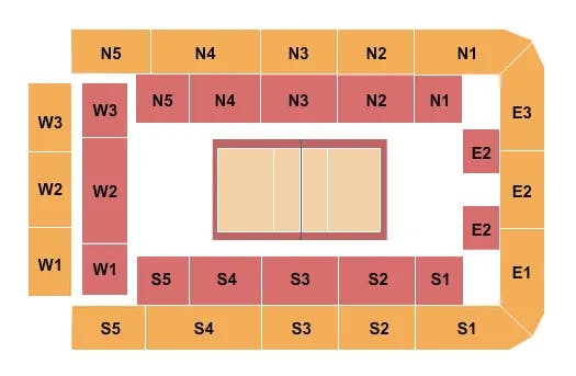 RECREATION HALL PENN STATE UNIVERSITY VOLLEYBALL Seating Map Seating Chart