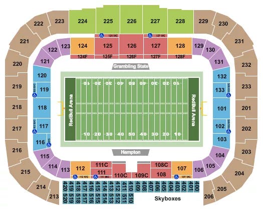 RED BULL ARENA NJ BRICK CITY HBCU KICKOFF CLASSIC Seating Map Seating Chart