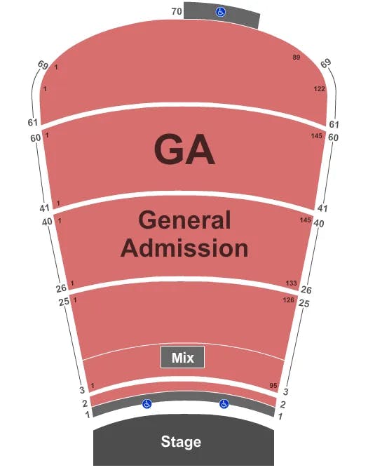  END STAGE GA Seating Map Seating Chart