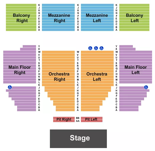 RENAISSANCE THEATRE OH END STAGE Seating Map Seating Chart