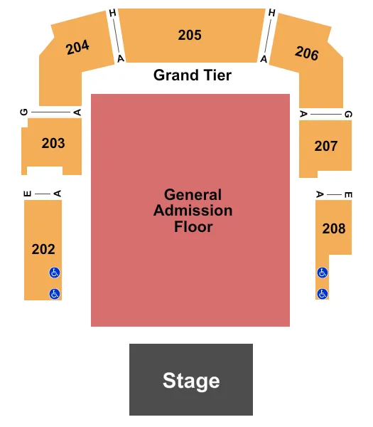  END STAGE GA 2 Seating Map Seating Chart