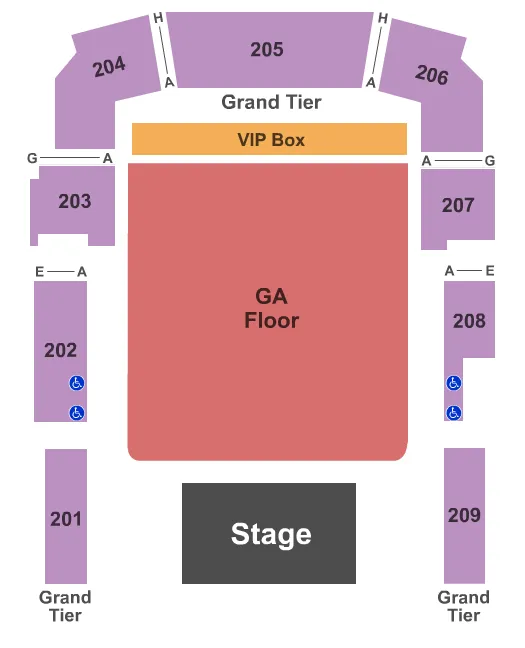  END STAGE GA FLOOR VIP BOX Seating Map Seating Chart