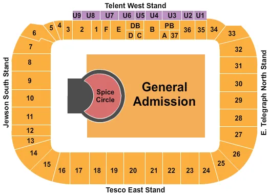  SPICE GIRLS Seating Map Seating Chart