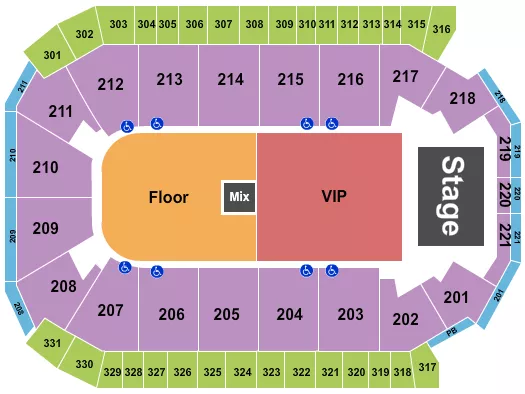  ENDSTAGE GA FLOOR VIP 2 Seating Map Seating Chart