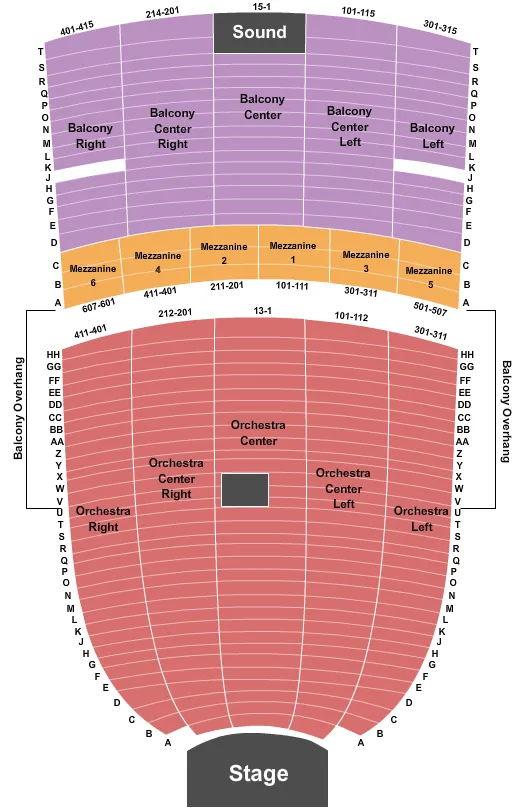 RITZ THEATRE NJ ENDSTAGE 2 Seating Map Seating Chart