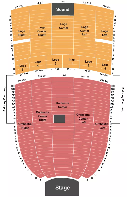 RITZ THEATRE NJ ENDSTAGE 3 Seating Map Seating Chart