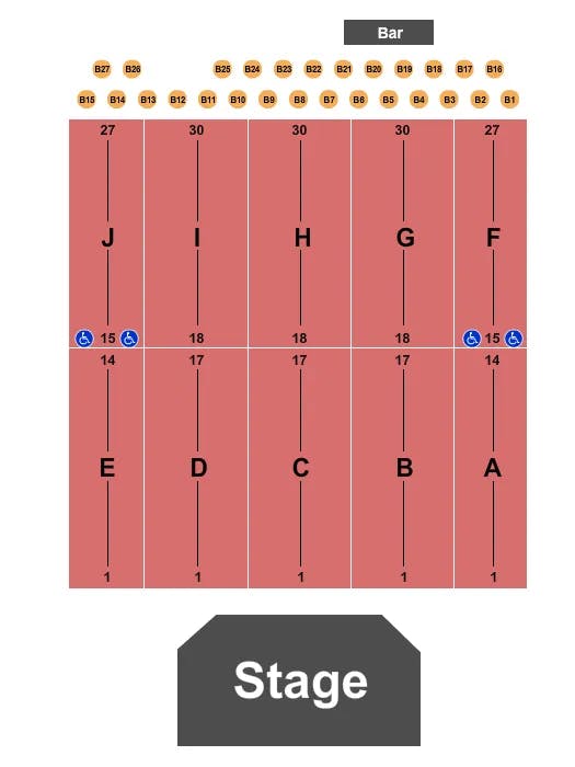  ENDSTAGE BALCONY TABLES Seating Map Seating Chart