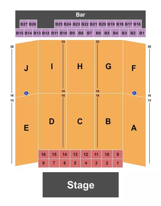  ENDSTAGE FLOOR BALCONY TABLES Seating Map Seating Chart