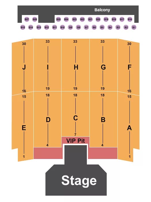  ENDSTAGE VIP PIT W CATWALK Seating Map Seating Chart