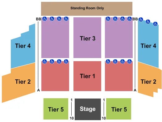 RIVERS CASINO EVENT CENTER AT THE RIVERS CASINO PITTSBURGH BLUES TRAVELER Seating Map Seating Chart