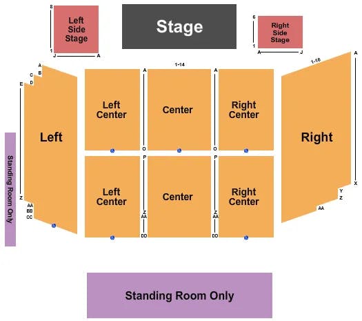 RIVERS CASINO EVENT CENTER AT THE RIVERS CASINO PITTSBURGH ENDSTAGE 2 Seating Map Seating Chart