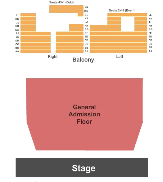  ENDSTAGE GA FLOOR Seating Map Seating Chart