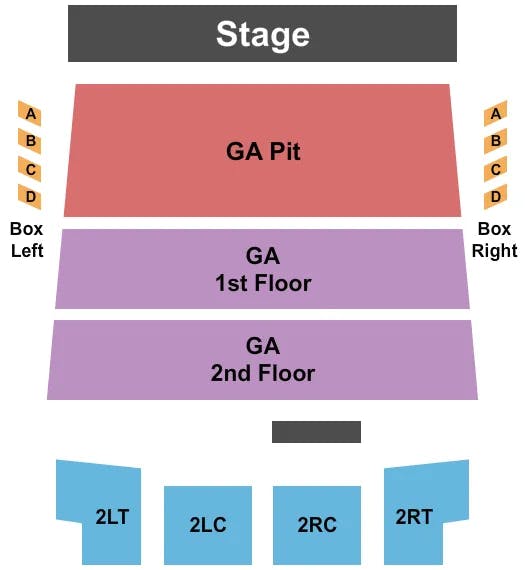 RIVERSIDE THEATER WI ENDSTAGE GA FLOORS Seating Map Seating Chart