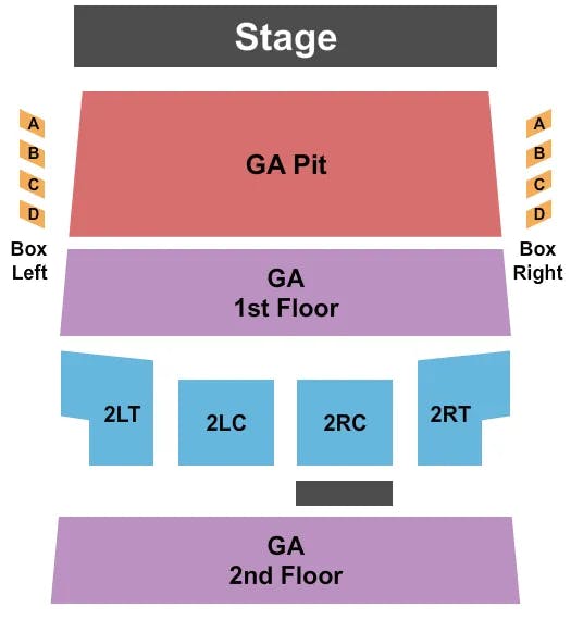 RIVERSIDE THEATER WI ENDSTAGE GA FLOORS 3 Seating Map Seating Chart