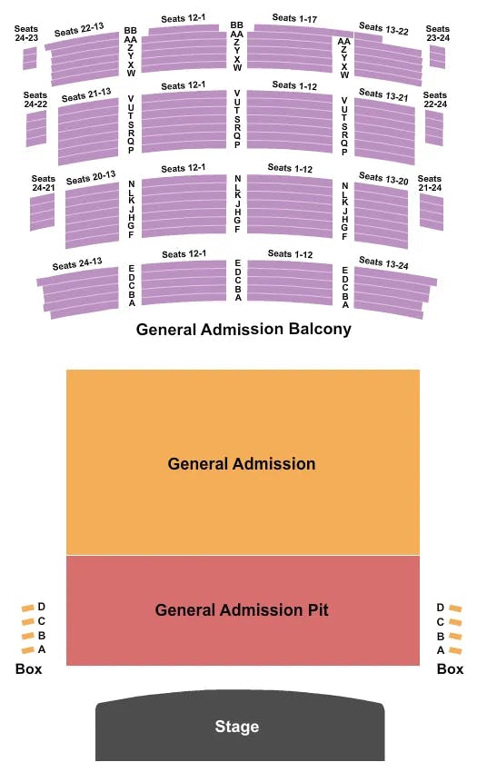 RIVERSIDE THEATER WI ENDSTAGE BALC GA Seating Map Seating Chart