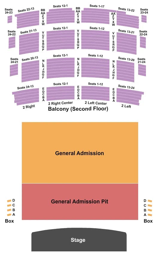 RIVERSIDE THEATER WI ENDSTAGE GA Seating Map Seating Chart