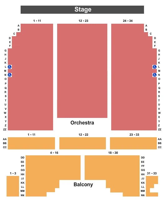 RIVIERA THEATRE NY ENDSTAGE 2 Seating Map Seating Chart