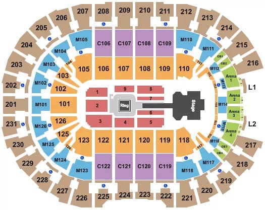  WWE 1 Seating Map Seating Chart