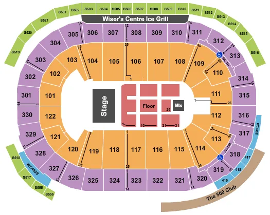  ENDSTAGE CONCERT BOWL Seating Map Seating Chart