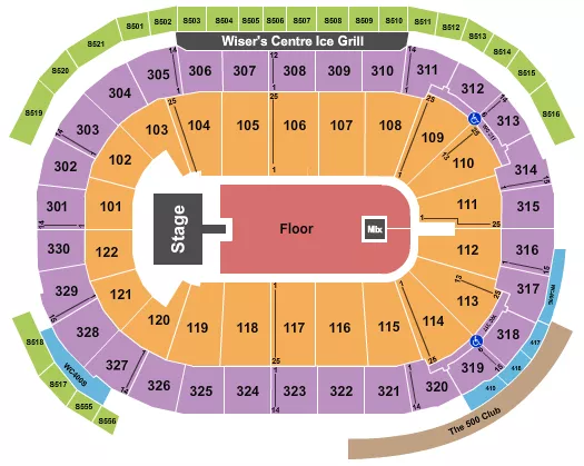  ENDSTAGE GA FLOOR WITH CATWALK Seating Map Seating Chart