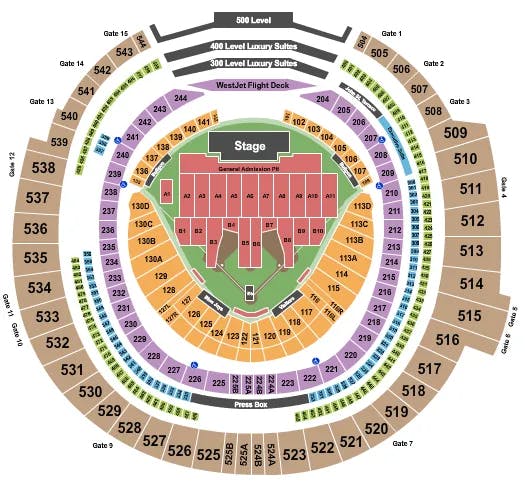  GUNS N ROSES Seating Map Seating Chart