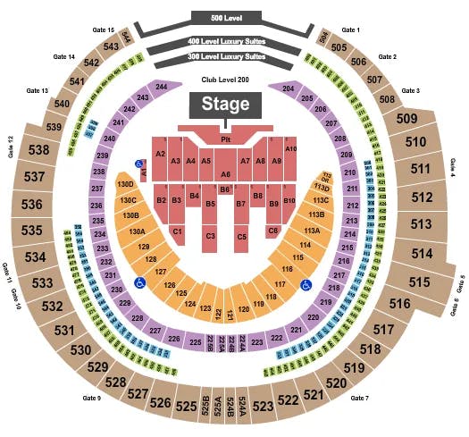  HELLA MEGA TOUR Seating Map Seating Chart