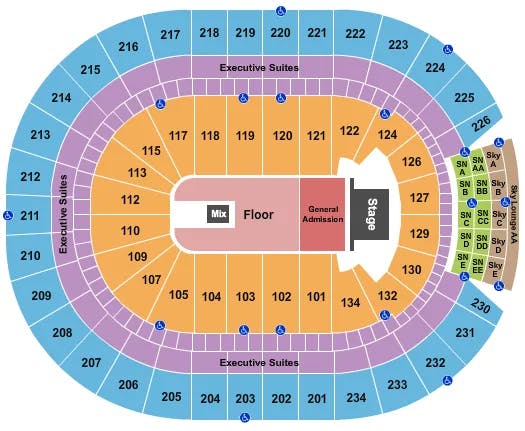  BRUCE SPRINGSTEEN Seating Map Seating Chart