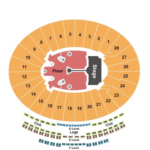 ROSE BOWL STADIUM PASADENA COLDPLAY Seating Map Seating Chart