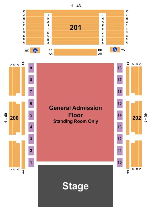 COCA COLA ROXY ENDSTAGE GA FLR RESV BALC Seating Map Seating Chart