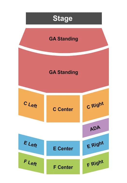  GA STANDING RES C E Seating Map Seating Chart