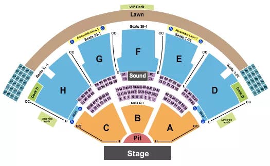  ENDSTAGE GA PIT ROW H Seating Map Seating Chart