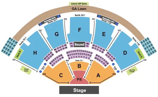  ENDSTAGE TABLES GA PIT Seating Map Seating Chart