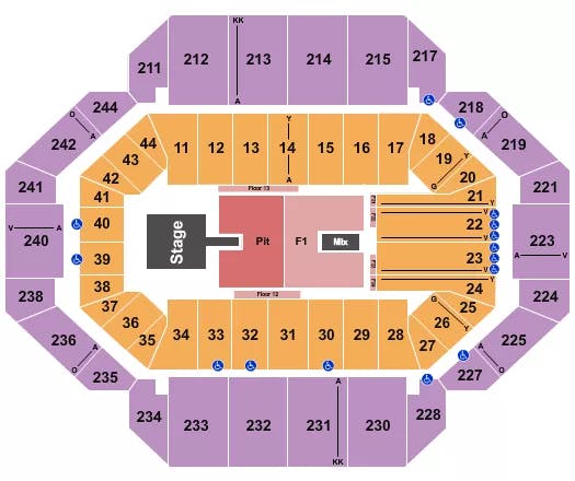  ENDSTAGE PIT 2 Seating Map Seating Chart