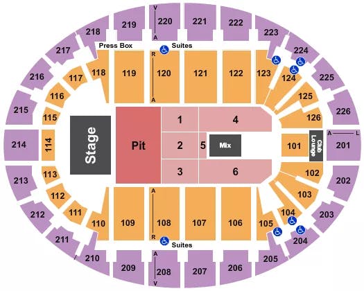 ENDSTAGE PIT Seating Map Seating Chart