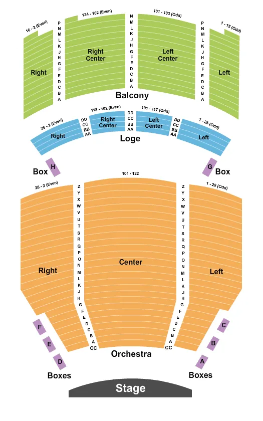  COMEDY Seating Map Seating Chart