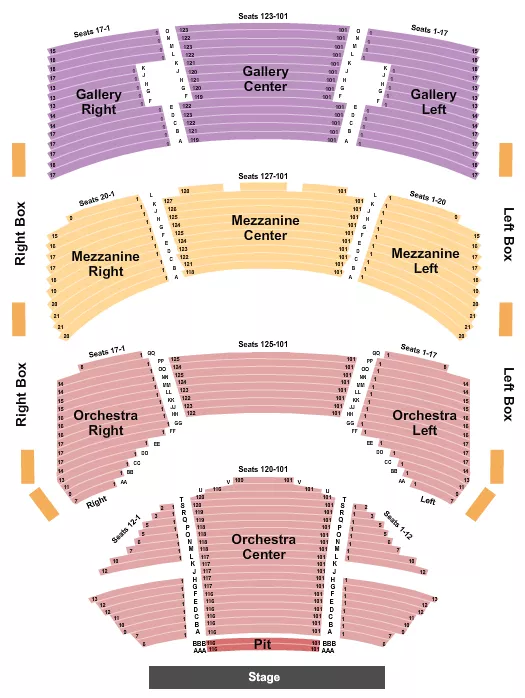 SAROFIM HALL HOBBY CENTER END STAGE Seating Map Seating Chart